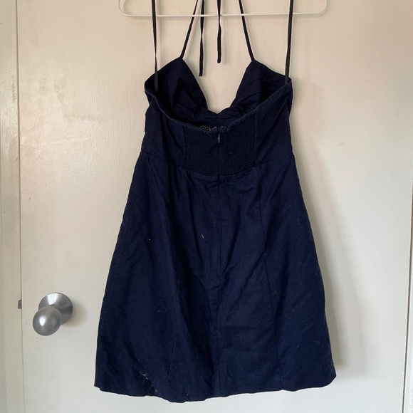 Sunday Best Linen Halter Ruched Mini - Picture 2 of 5
